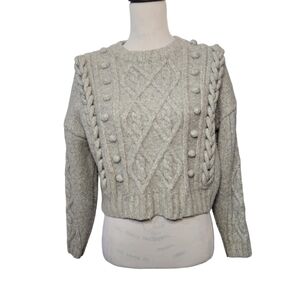 H&M cropped knit sweater gray women's size small